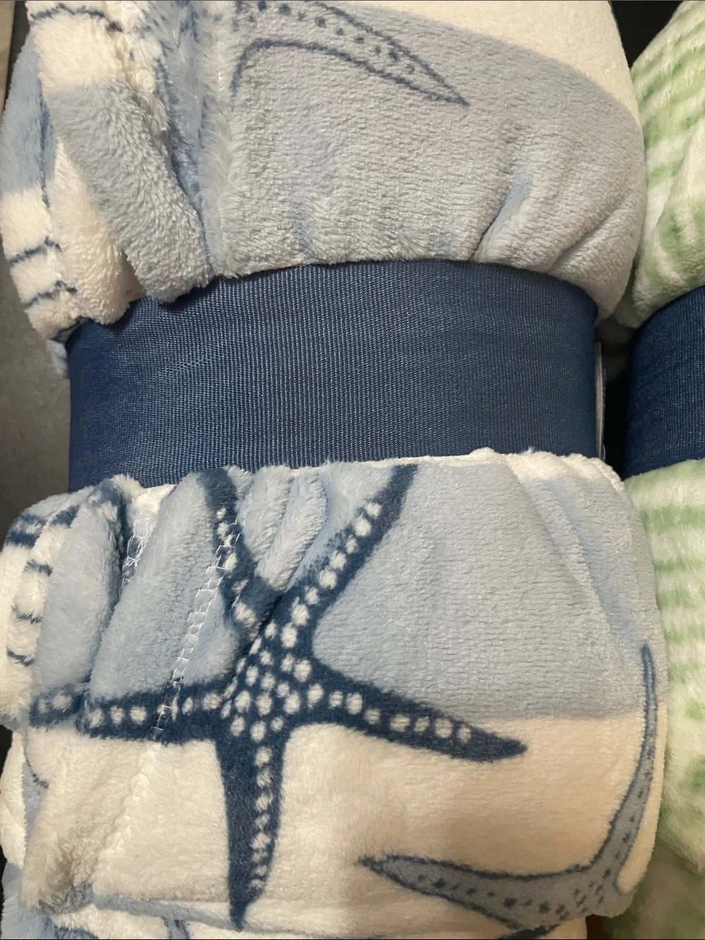 Velvet Throw Blankets set of 2 NWT coastal theme soft & light beautiful colors